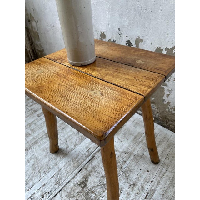 Handcrafted Oak Stool, 1960s For Sale - Image 18 of 18