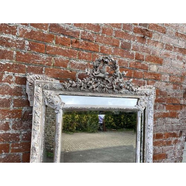 19th Century French Carved Wood & Gesso Mirror For Sale - Image 6 of 9