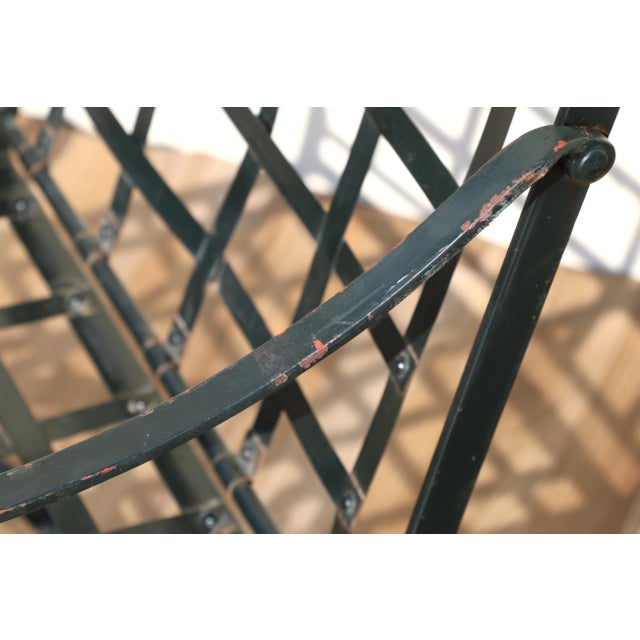 Pair of Hervé Baume French Wrought Iron Folding Patio Chairs | Outdoor Garden Armchairs | France 1970s For Sale - Image 14 of 18
