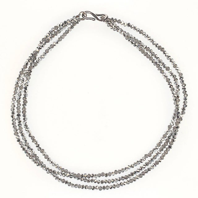2010s Holiday Sparkle in This Three Strand Crystal Necklace For Sale - Image 5 of 7