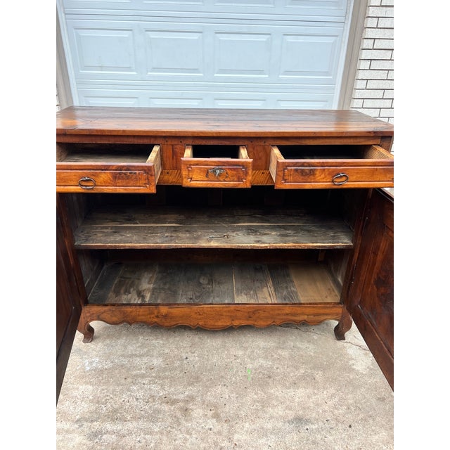 French 18th Century Louis XV Provincial Two Door Walnut Buffet For Sale - Image 6 of 12