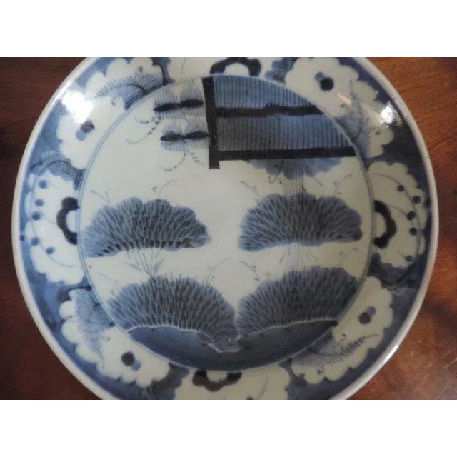 19th Century Chinese Blue & White Porcelain Charger Plate For Sale - Image 4 of 8