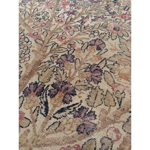 Tan Antique Lavar Kerman Persian Rug 11'6"x16' For Sale - Image 8 of 11