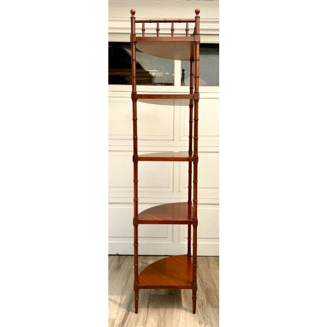 English Traditional Faux Bamboo Five-Tier Corner Étagère For Sale - Image 12 of 14