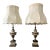 Vintage Stiffel Enameled Brass Table Lamps With Scalloped Shades — Elegant Neoclassical Form - a Pair For Sale