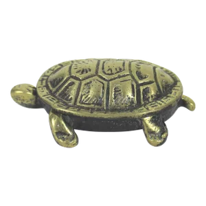 Vintage Small Brass Turtle Trinket Box With Opening Lid