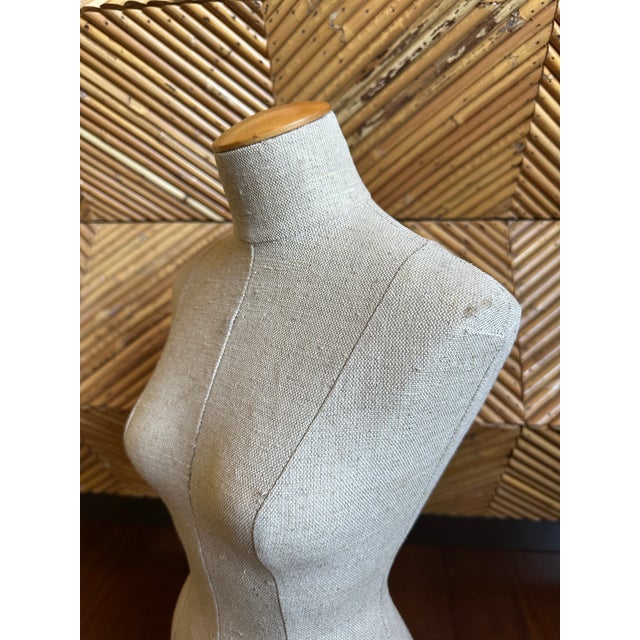 Vintage French Tabletop Linen Female Form Sculpture For Sale - Image 9 of 13