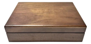 Vintage Solid Walnut Jewelry or Valet Box – Handcrafted Wooden Keepsake Storage Box