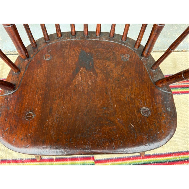 Wood Antique Pennsylvania Butterfly & Birdcage Back Windsor Armchair, Circa 1810-1820 For Sale - Image 7 of 18