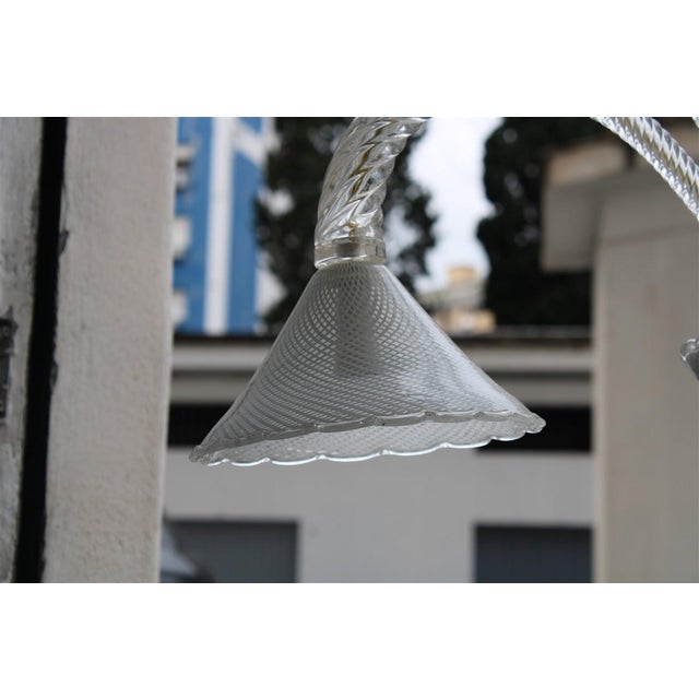 Murano Glass Chandelier from Venini Reticello, 1940 For Sale - Image 14 of 18