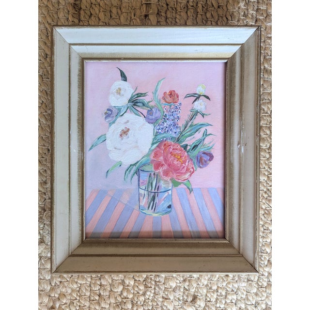 Modern Original Still Life Vase With Flowers Painting Framed For Sale - Image 3 of 4