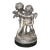 French Bronze Silver Gilt Statue With Pair Putties Signed Falconet For Sale