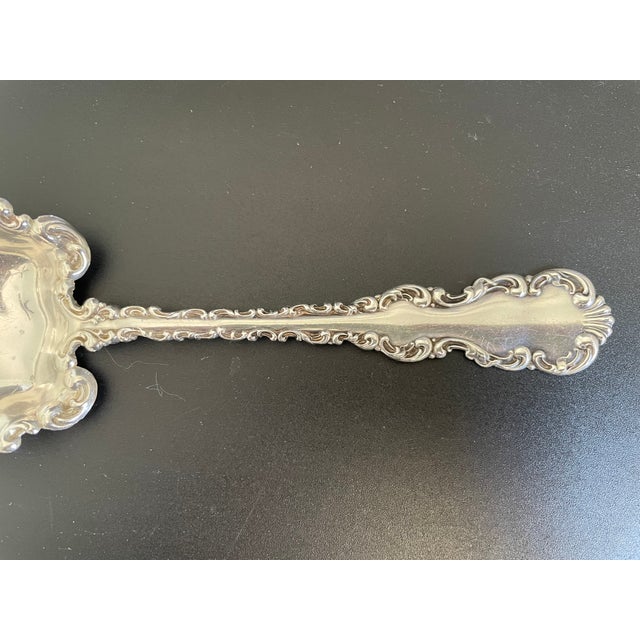 Metal Whiting Manufacturing Co. Louis XV Sterling 1891 Preserve Serving Spoon For Sale - Image 7 of 9