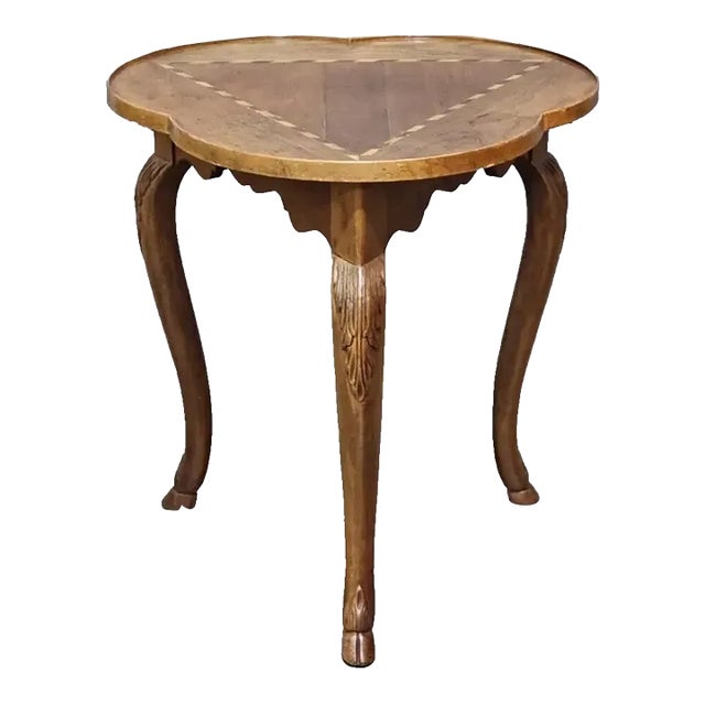 Baker Furniture Mahogany Clover Occasional Table With Top Checker Inlay For Sale