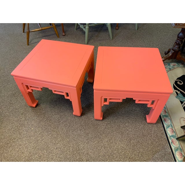 Lane Furniture 20th Century Pair Lane Chinoiserie Side Tables For Sale - Image 4 of 7
