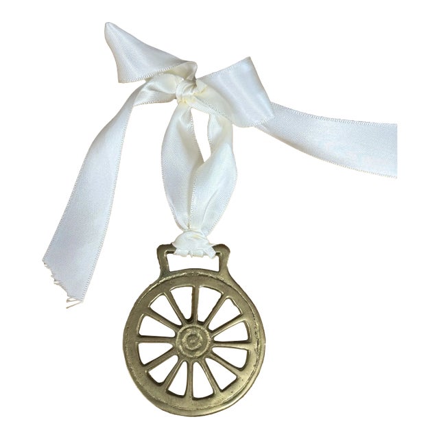 Vintage English Horse Brass Ornament For Sale