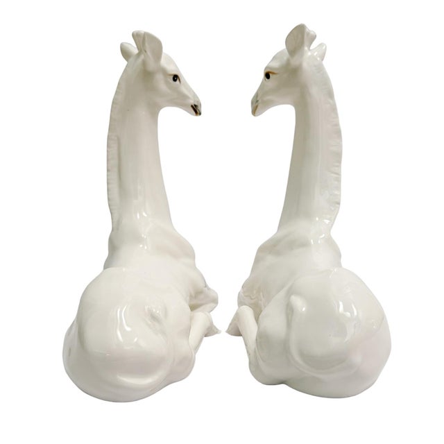 1970s 1970 Fitz & Floyd White Porcelain Giraffe Bookends - A Pair For Sale - Image 5 of 8