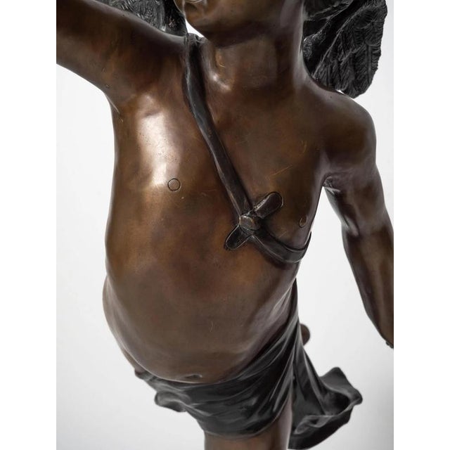 Large Bronze Statue of Cupids Carrying a Torch For Sale - Image 4 of 18