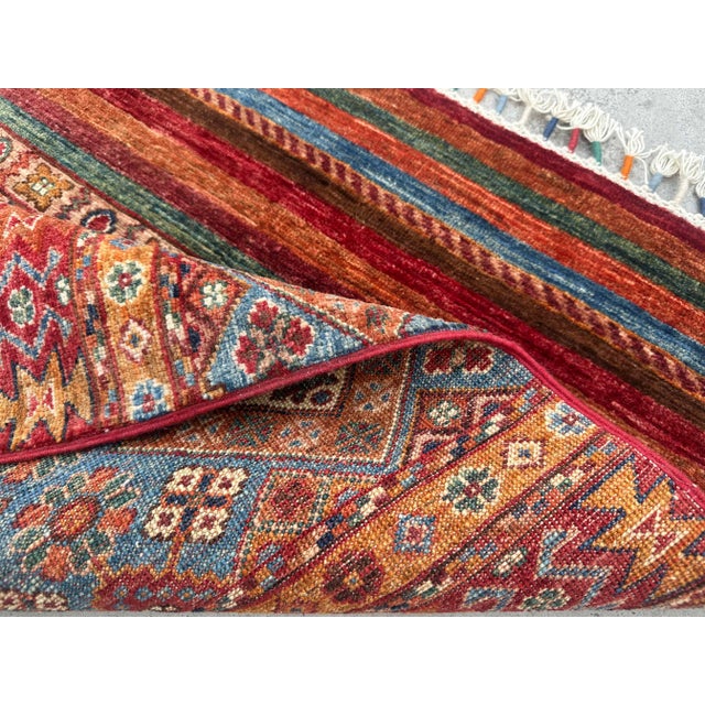 Small Vintage Tribal Kilim Rug – Handwoven Wool, 2.8x3.9 Ft, Red & Multicolor For Sale - Image 18 of 18