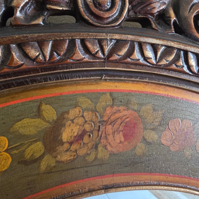 Antique French Rococo Revival Giltwood Mahogany Crest Mirror For Sale In West Palm - Image 6 of 10