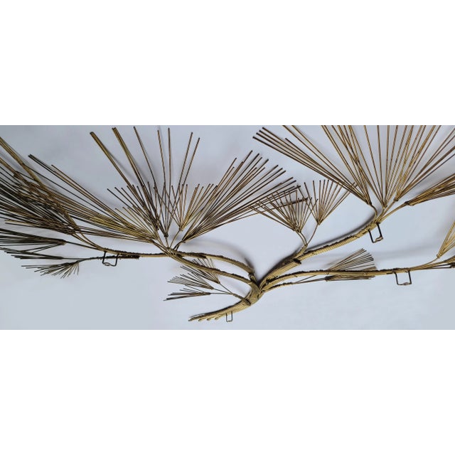 67" Wide Wire Cypress Tree Wall Sculpture Attributed to Curtis Jere For Sale - Image 10 of 12