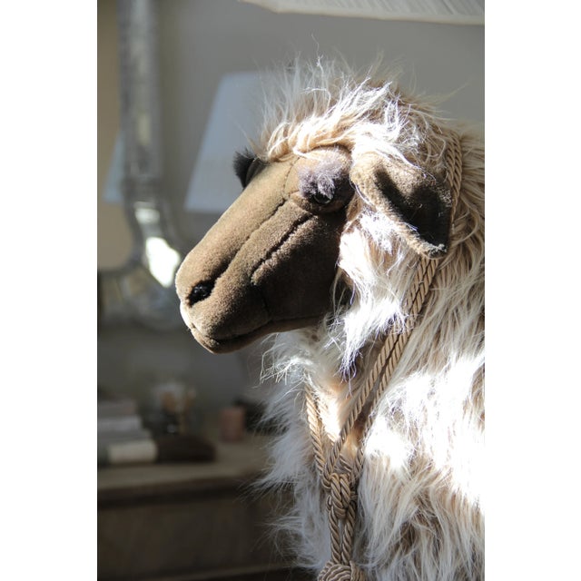Vintage Life-Sized Stuffed Sheep Ottoman For Sale - Image 9 of 15