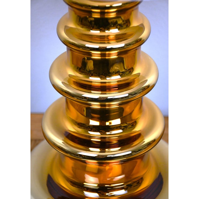 Glass Large Mercury Golden Glass Table Lamp by Gustaf Leek for Orrefors, 1960s For Sale - Image 7 of 9