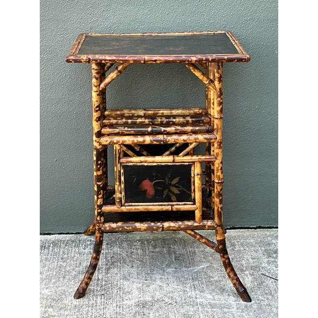 This exquisite vintage side table is a masterful blend of Chinoiserie elegance and organic texture. Crafted from hand-...