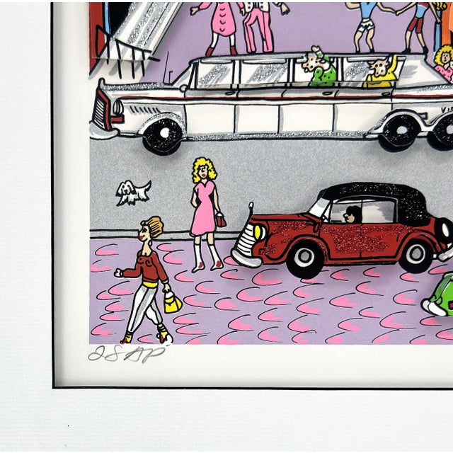 Contemporary 1990s Charles Fazzino, Viva Las Vegas! (Framed, Hand Signed 3d Mixed Media Serigraph) For Sale - Image 3 of 4