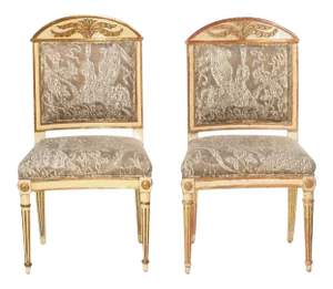 Set of 12 ...19th C Italian Giltwood and Painted Dining Chairs