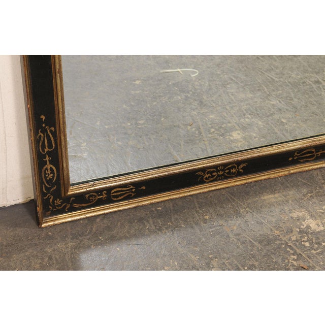 Wood Vintage Italian Black & Gold Wall Mirror For Sale - Image 7 of 11