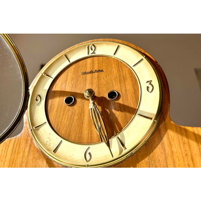 Vintage Mantel Clock in Wood, 1930s For Sale - Image 9 of 10
