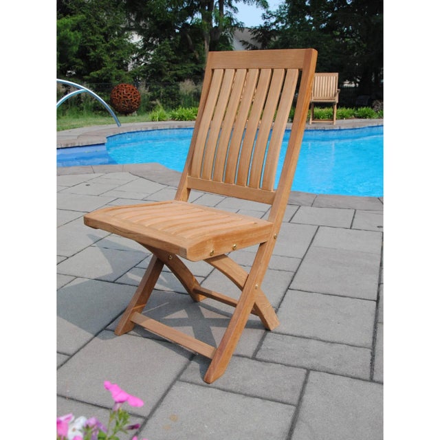 Niagara Teak Crown Folding Side Chair For Sale - Image 4 of 8