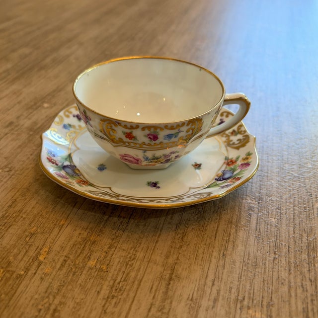 Antique Schumann Bavaria, teacup and saucer. No makers mark, but it matches the rest of the set.