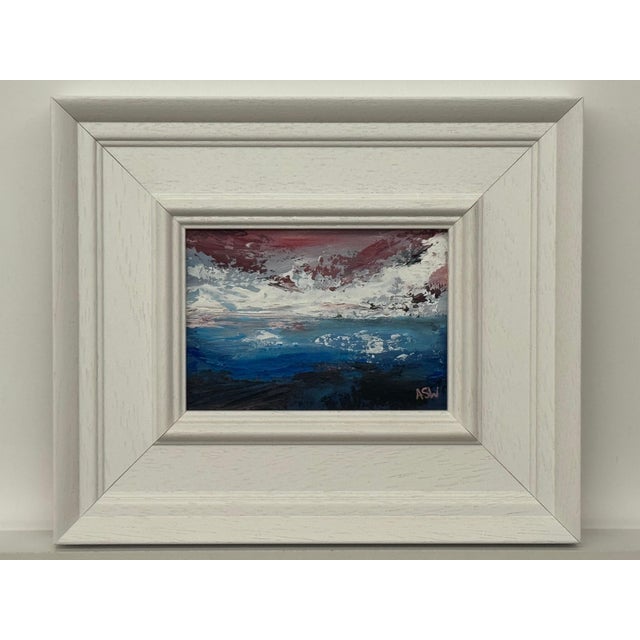 Angela Wakefield Crimson Horizon - Miniature Abstract Landscape Seascape by Contemporary Artist 2025 For Sale - Image 4 of 14