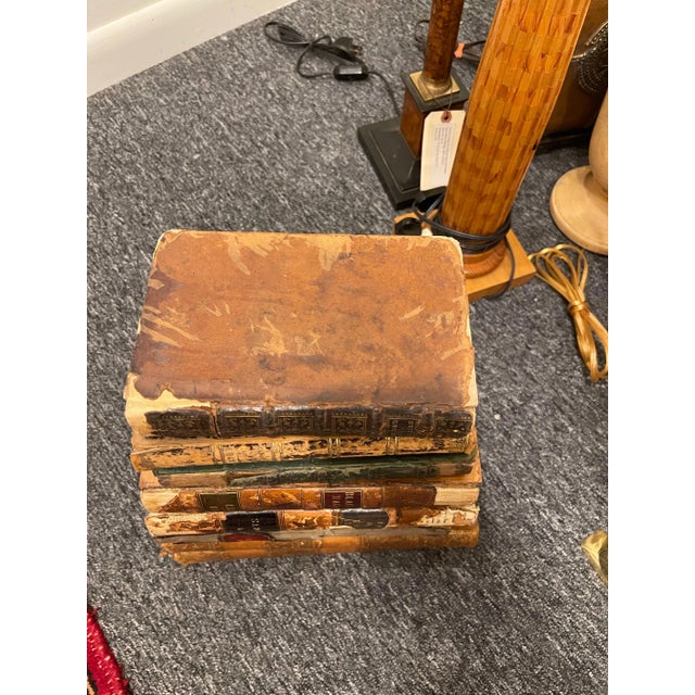 Group of 8 Antique Leather Bound Books, 19th Century For Sale - Image 4 of 5