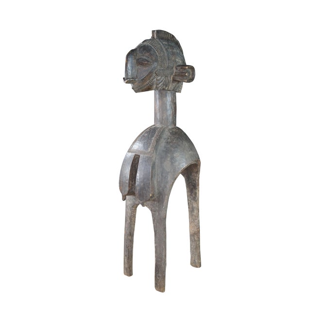This striking mid-20th-century Baga Nimba shoulder mask (also known as D'mba) stands as a monumental example of...