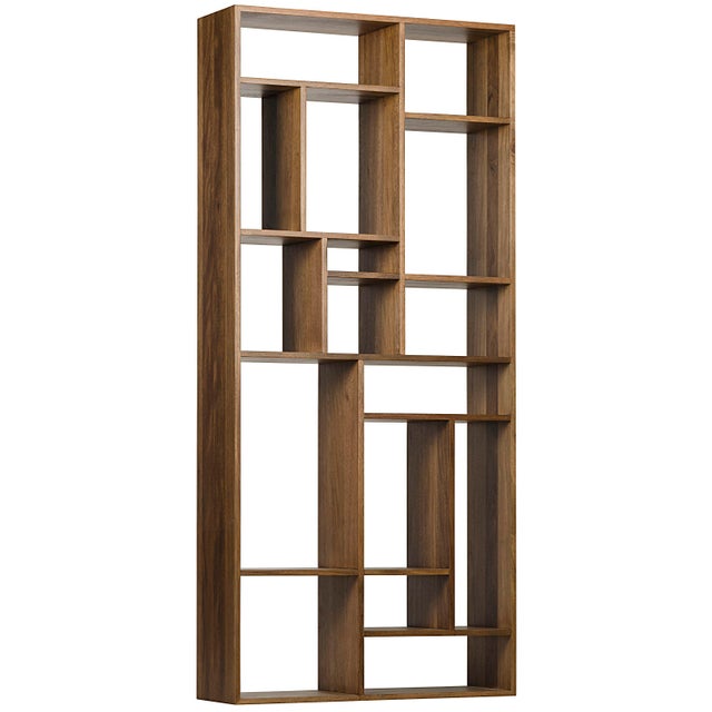 Noir Malic Dark Walnut Geometric Bookcase For Sale - Image 4 of 5