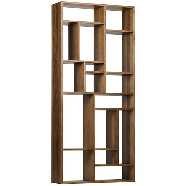 Noir NOIR Malic Dark Walnut Geometric Bookcase For Sale - Image 4 of 5
