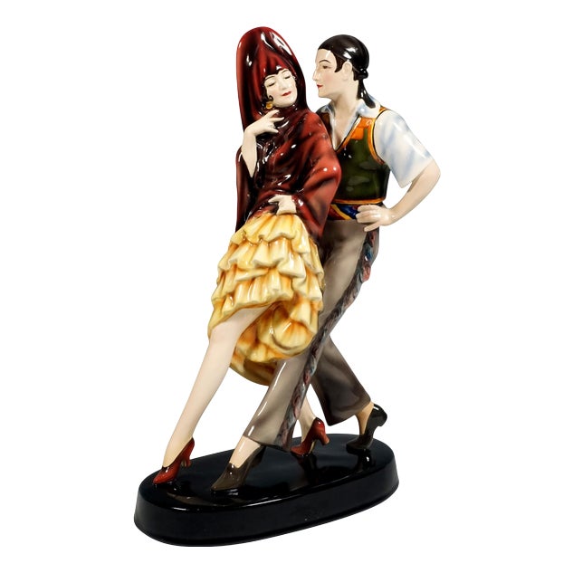 Spanish Ceramic Dancer attributed to Josef Lorenzl for Goldscheider Vienna, 1930s For Sale