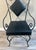 Gemstone 1950s Rare Samuel Copelon Iron Accent Armchair With Diamond Back and Brass Finials For Sale - Image 7 of 8