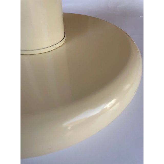 1980s Enamel Ivory Table Lamp With Original Pleated Shade - A Pair For Sale - Image 4 of 9