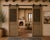 Pair of Antique Chinese Pine Trellis-top Wall Panels/Doors/Screen, originally designed as room paneling with deep...