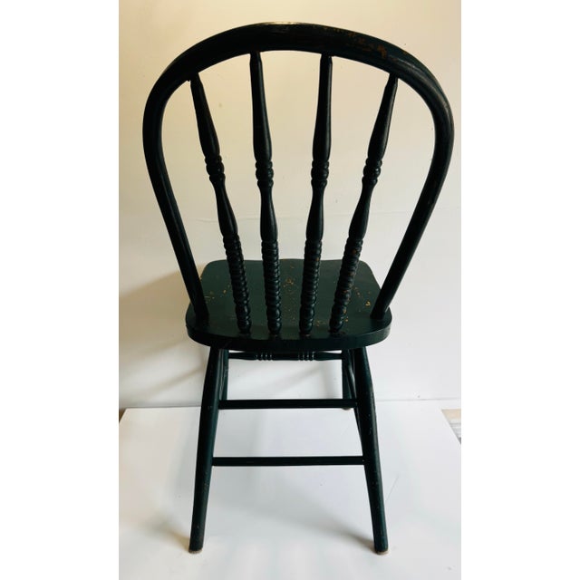 Antique Bow Back Windsor Style Farmouse Chair With Original Patina For Sale - Image 4 of 11