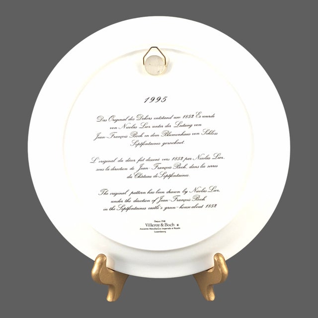 Collectable Villeroy & Boch Pale Pink & White Camelia Wall Plate 1995 For Sale - Image 6 of 8