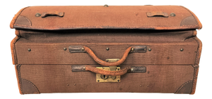 Antique Leather Car Travel Trunk, 1930s