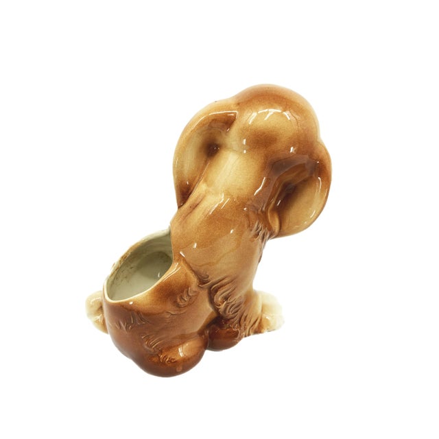 Mid Century Charming Puppy Dog Planter For Sale - Image 6 of 6