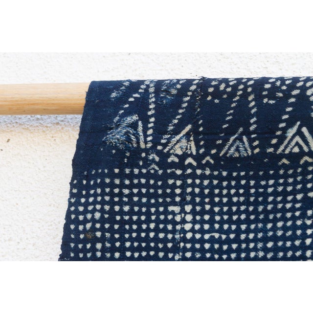 African Stellar Indigo Mud Cloth Throw For Sale - Image 3 of 7