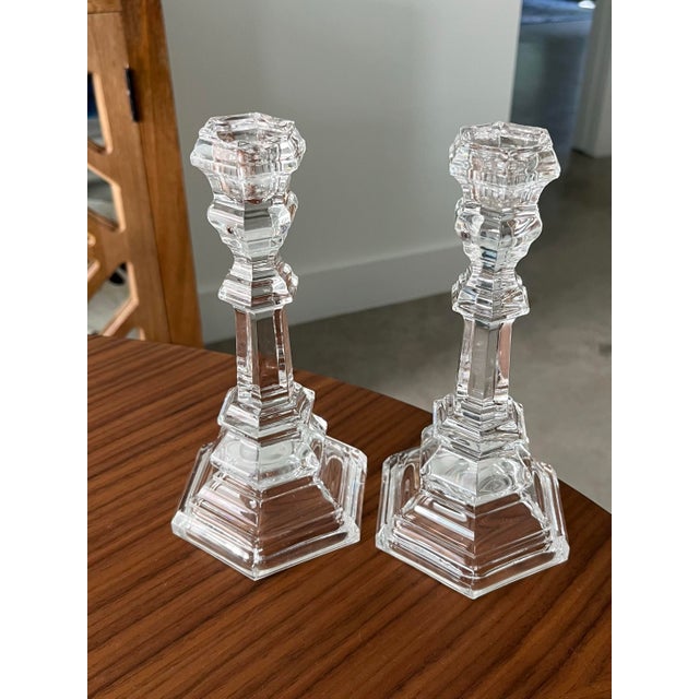 Add some traditional American charm to your tablescape with these timeless and elegant candlestick holders on hexagon bases.