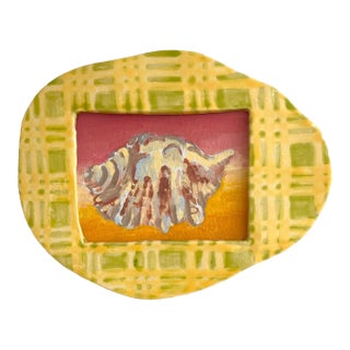 Turned Earth, Original Oil Painting in Ceramic Frame, by Molly Mansfield For Sale